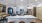 a kitchen with a marble island